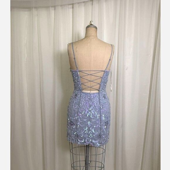 Aleta Periwinkle beaded minidress - Picture 5 of 7